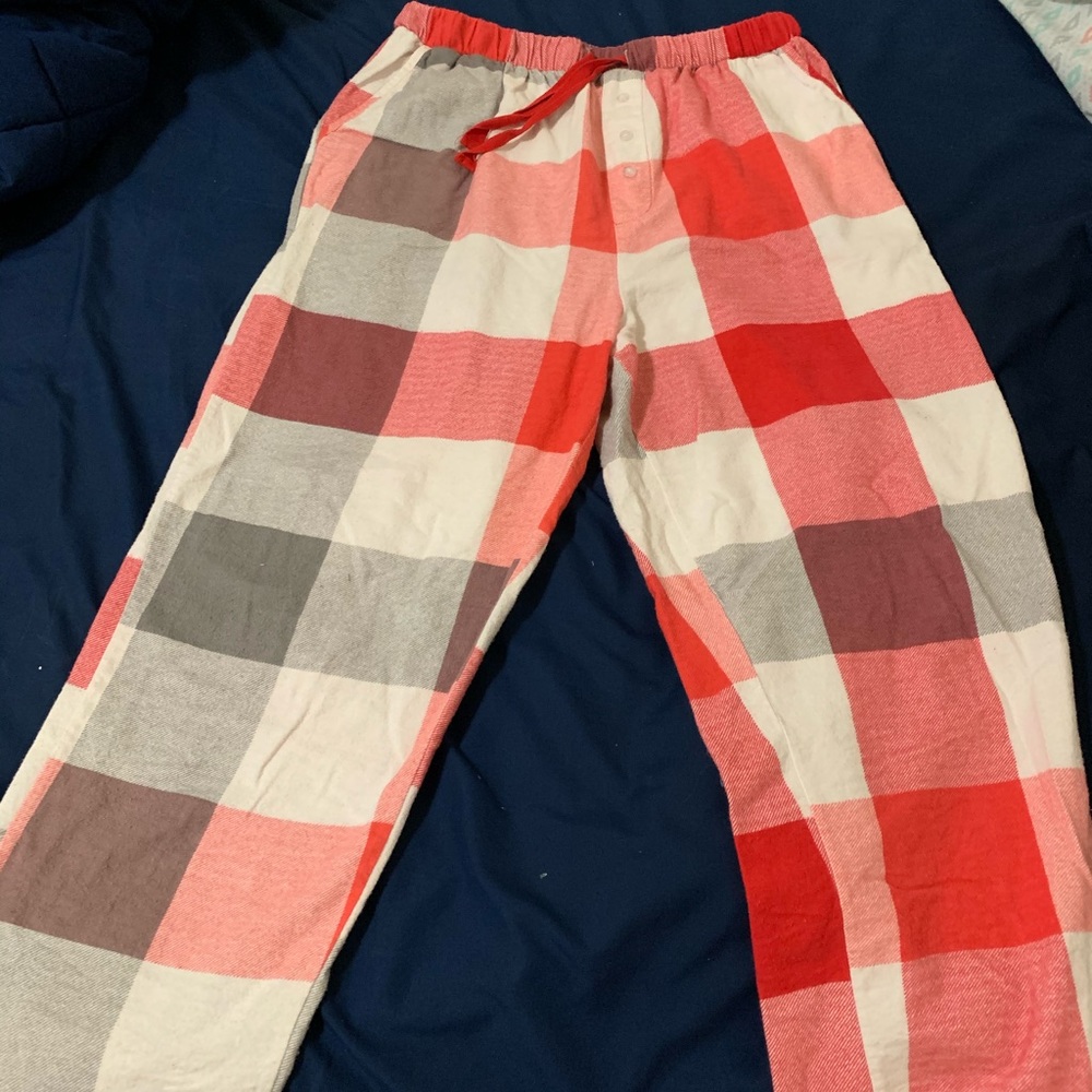 Plaid red pajama pants